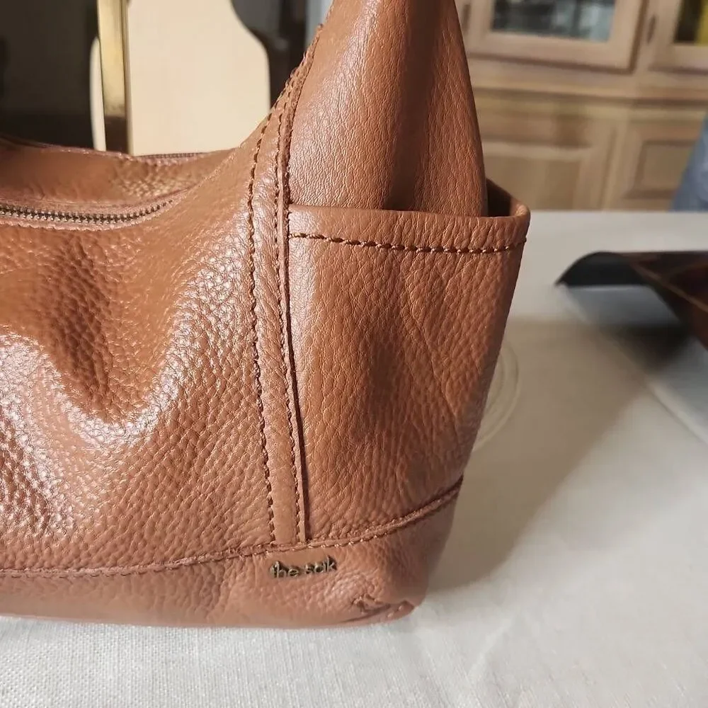The Sak Kendra tan pebbled leather hobo bag